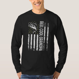Camiseta Hombres Pescando Abuelo Guay Reel De Bandera De Es