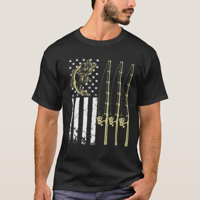 Camiseta Hombres pescando carne de pescado de la bandera de (Anverso)