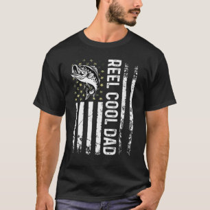 Camiseta Hombres Pescando Guay Reel De Bandera De Estados U