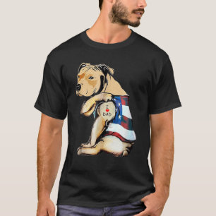 Camiseta Hombres Pitbulls Perro Tattoo Amo Papá
