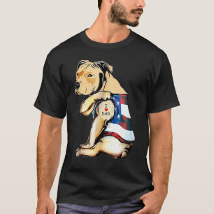 Camiseta Hombres Pitbulls Perro Tattoo Amo Papá