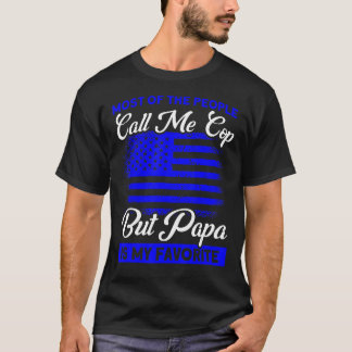 Camiseta Hombres Policía De Bandera Estadounidense Pero Pap