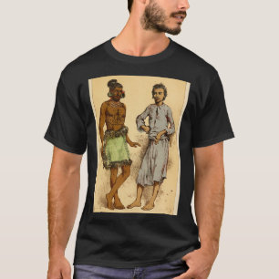 Camiseta Hombres polinesios de izquierda y malayo parados e