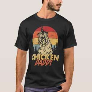Camiseta Hombres Pollo Vintage Papi Pollo Padre Granja