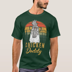 Camiseta Hombres Pollo Vintage Papi Pollo Padre Granja