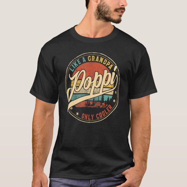 Camiseta Hombres Poppi Como Un Abuelo Solamente Día De Padr (Anverso)