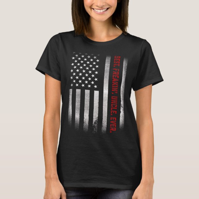Camiseta Hombres Por El Tío Mejor Tio Freakin, La Bandera D (Anverso)