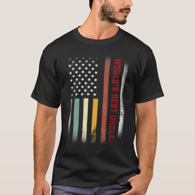 Camiseta Hombres por la bandera de Ee.Uu. del mejor tío del (Anverso)