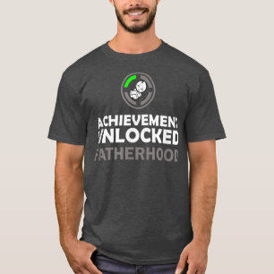 Camiseta Hombres Primera Vez Que El Logro De Papá Desbloque