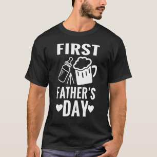 Camiseta Hombres Primeros Padres Día Cerveza Beber Papi