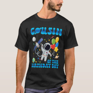 Camiseta Hombres Primo Del Astronauta De Cumpleaños Espacio