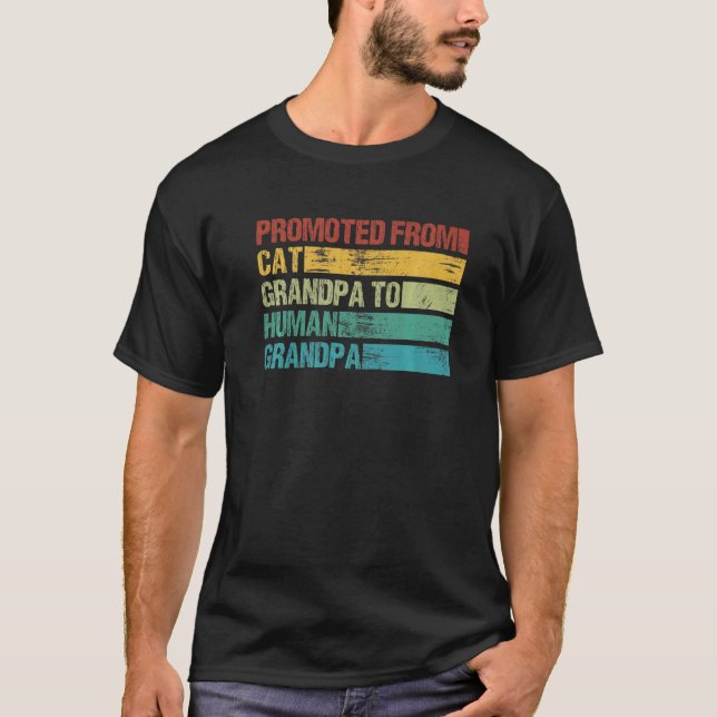 Camiseta Hombres Promocionados Del Abuelo Del Gato Al Abuel (Anverso)