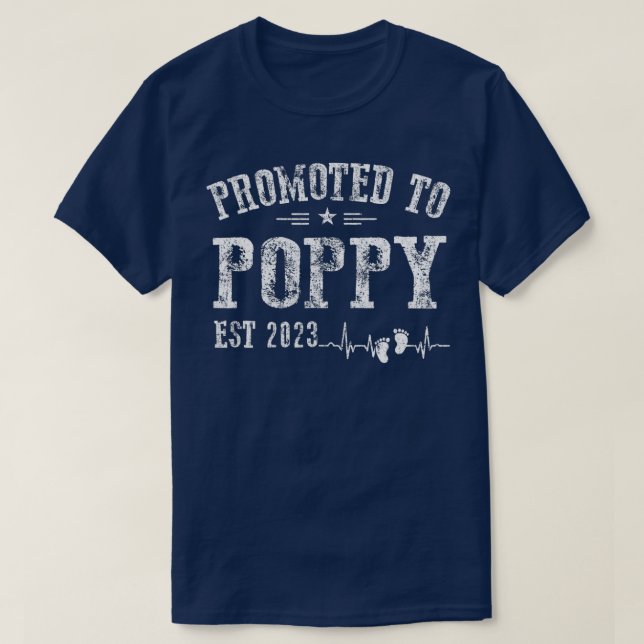 Camiseta Hombres Promovidos A Embarazo De Poppy Est 2023 (Diseño del anverso)