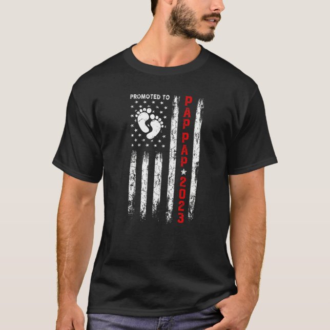 Camiseta Hombres promovidos a Pap Pap 2023 Bandera Estadoun (Anverso)