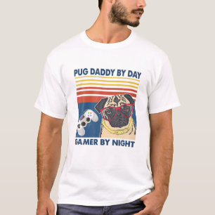 Camiseta Hombres pug Daddy by Day Funny Perro Amante del Dí