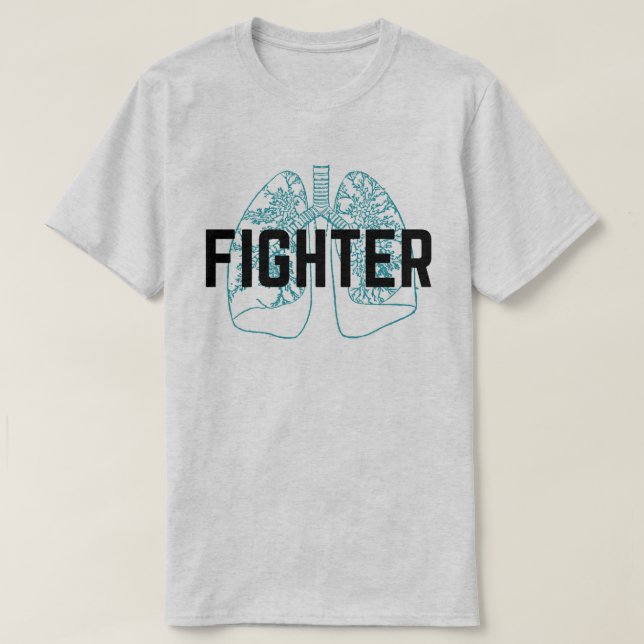 Camiseta Hombres pulmonares del combatiente azules (Diseño del anverso)