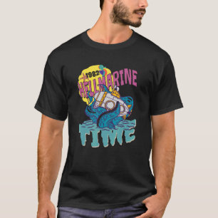 Camiseta Hombres Pulpo de vida marina devorando un submarin