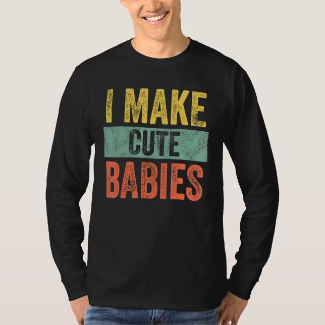 Camiseta Hombres Que Hago Bebés Cutos Vintan A Papá Noel (Anverso)