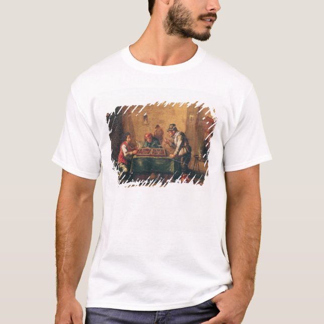 Camiseta Hombres que juegan a backgammon en una taberna (Anverso)
