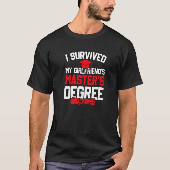 Camiseta Hombres Que Sobreviví A Mi Novia S Master S Grado  (Anverso)