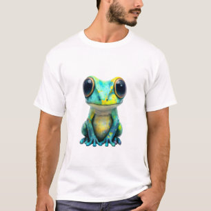 Camiseta Hombres Rana Árbol Manchados Cósmicos