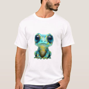 Camiseta Hombres Rana de Galaxia Cósmica de Neón con Salpic