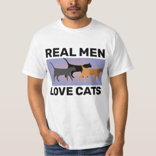 CAMISETA HOMBRES REALES AMAN A LOS GATOS, CAMISAS DE GATO D