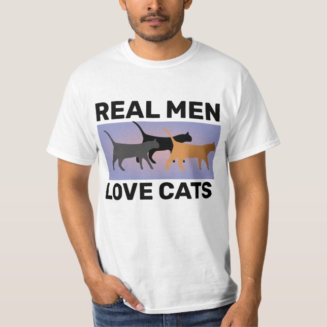 CAMISETA HOMBRES REALES AMAN A LOS GATOS, CAMISAS DE GATO D (Anverso)
