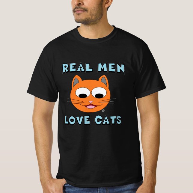 Camiseta HOMBRES REALES AMAN A LOS GATOS Gato Lover (Anverso)