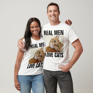 Camiseta HOMBRES REALES AMAN A LOS GATOS Naranja Tabby cami