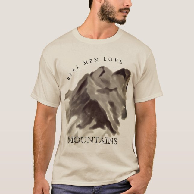 Camiseta Hombres Reales Aman Montañas Vintage (Anverso)