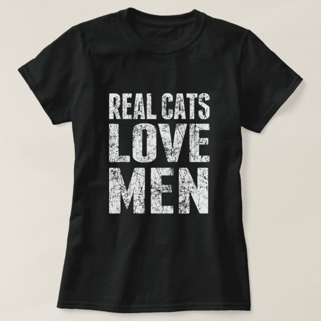 Camiseta ¡Hombres reales del amor de los gatos sí! (Diseño del anverso)