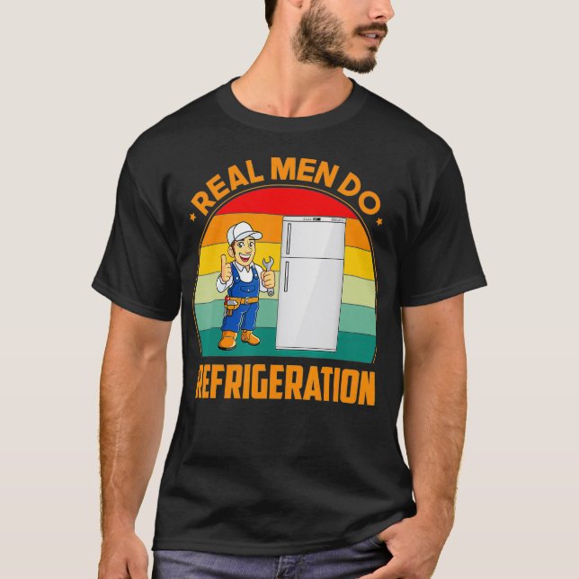 Camiseta Hombres Reales Refrigeran HVAC Técnico Funny Gi (Anverso)