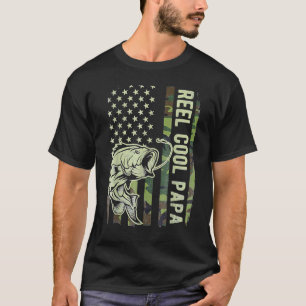 Camiseta Hombres rebanan bandera de camuflaje de pesca geni