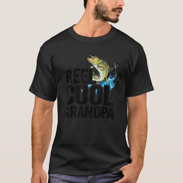 Camiseta Hombres Reel Guay Abuelo Bass Fish Dad Fishman Dad (Anverso)