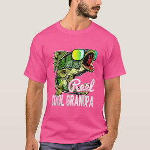 Camiseta Hombres Reel Guay Abuelo Pescando gafas de sol Gra