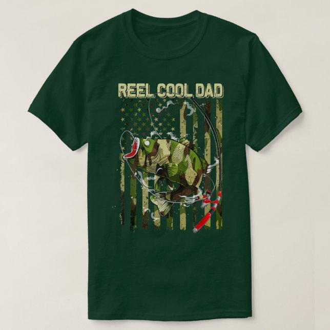 Camiseta Hombres Reel Guay Dad Pescando Camuflage Ameri (Diseño del anverso)