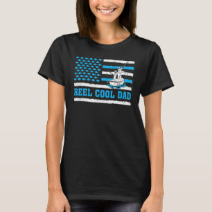 Camiseta Hombres Reel Guay Dad Usa Flag Fishing Dad