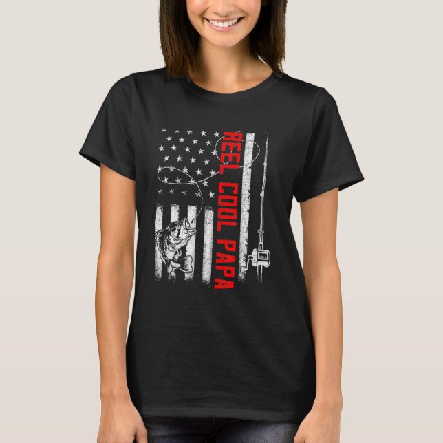 Camiseta Hombres Reel Guay Papa American Flag Family Padres (Anverso)