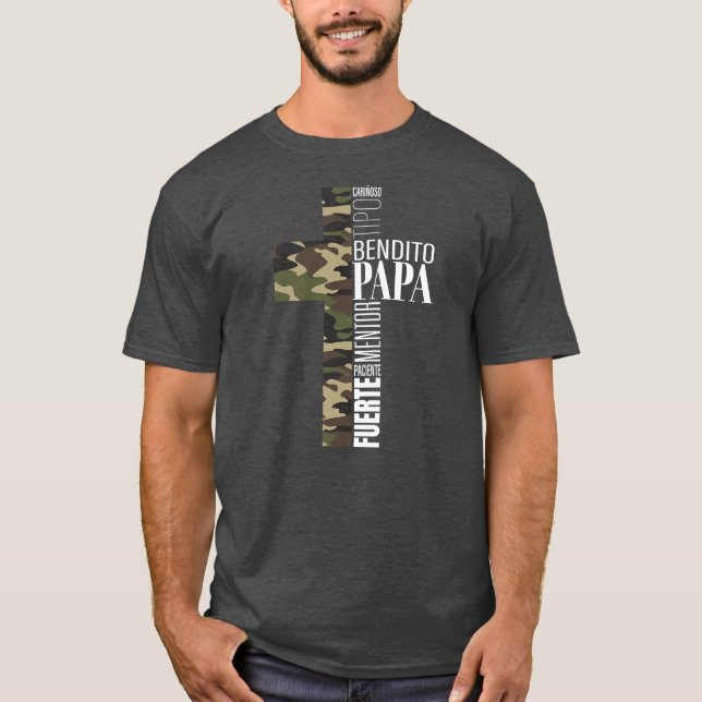 Camiseta Hombres Regalos Cristianos Españoles Papá Dia Del  (Anverso)