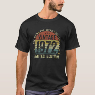 Camiseta Hombres Regalos De 50 Años Vintage 1972 Man Myth L