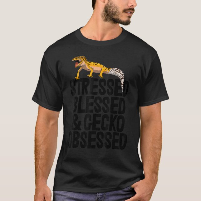 Camiseta Hombres Reptiles Gecko Graciosos (Anverso)
