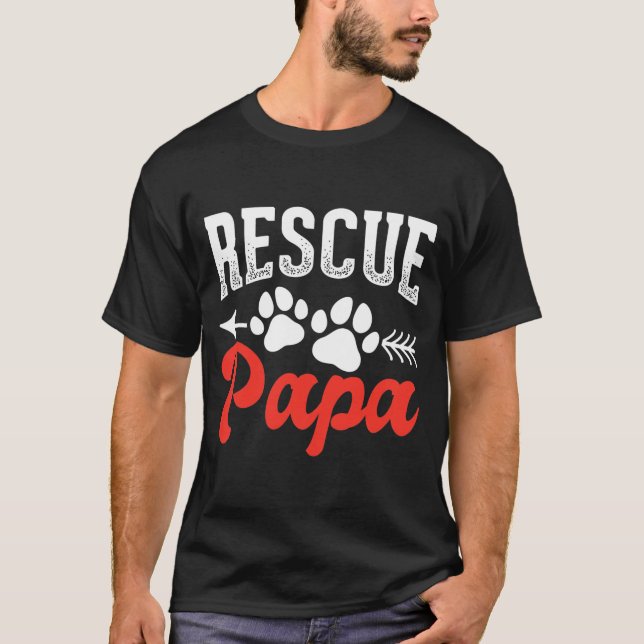 Camiseta Hombres rescatan a papá Perro Perro Perro Mascotas (Anverso)
