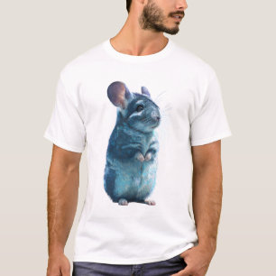 Camiseta Hombres retrato majestuoso chinchilla pelaje azul