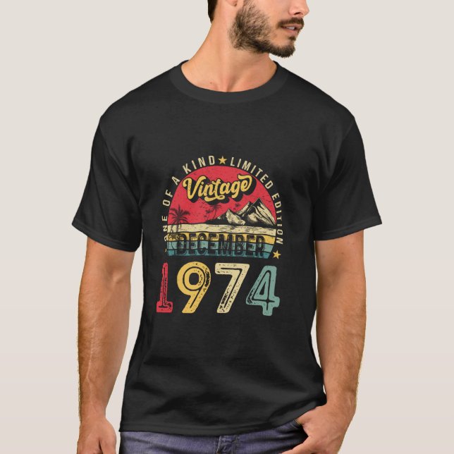 Camiseta Hombres Retro 50 Nacimiento Regalo Vintage Diciemb (Anverso)