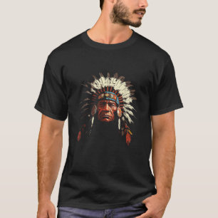 Camiseta Hombres retro de la cabeza de los indios indios na