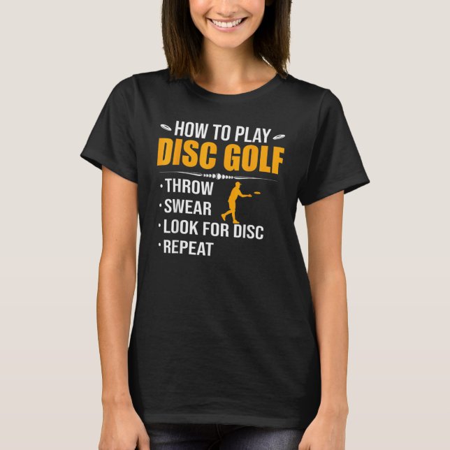 Camiseta Hombres Retro Disc Golfista Hombres Cómo Jugar Dis (Anverso)
