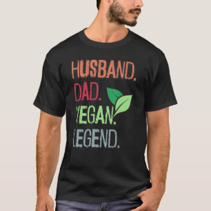 Camiseta Hombres Retro Esposo Papá Vegan Legend Go Vegan Vi