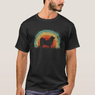 Camiseta Hombres retro finlandés Spitz vintz Perro arcoiris