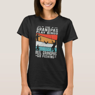 Camiseta Hombres Retro Fish Anglage Reel Grandpas Go Fip Fi